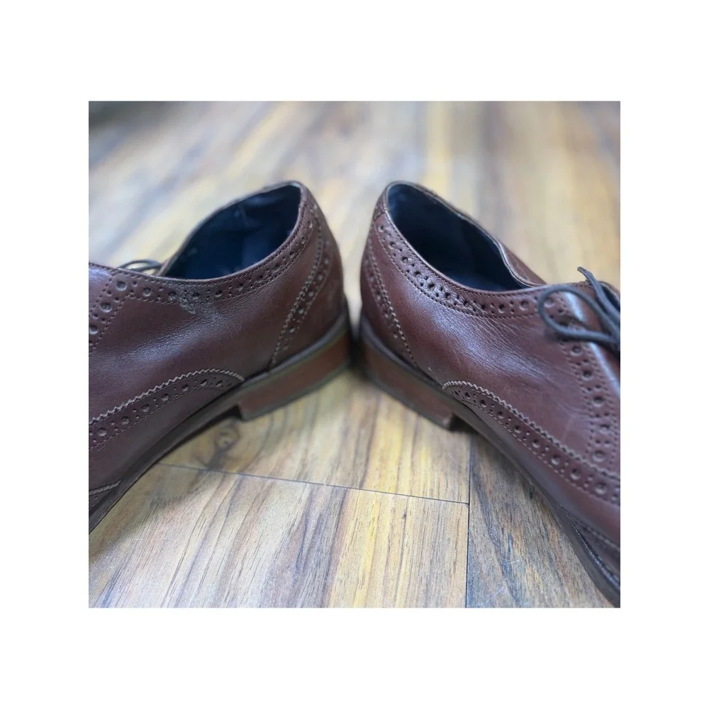Cole Haan Nike Air Wingtip Oxford Shoes Men 11.5 Brown Leather Brogue